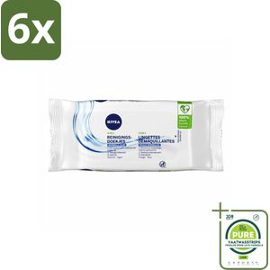 NIVEA - Reinigingsdoekjes - Verfrissend - Verwijdert Waterbestendige Make-up - 7 Doekjes - Voordeelverpakking - 6 stuks - Reinigen - Make-up remover