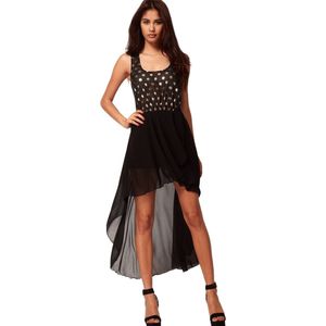 asymmetrische jurk met stippen