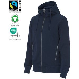 Cottover F. TERRY FULL ZIP HOOD MEN - GOTS GECERTIFICEERD 141510 - Marine - 4XL