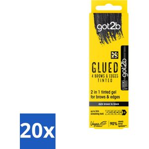 Got2B - 2-in-1 Gel - Brows & Edges Zwart - 16 ml - Bulkverpakking - 20 stuks