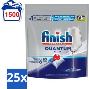 Finish Powerball - Quantum All in 1 - Vaatwastabletten - 60 Capsules - Bulkverpakking - 25 stuks