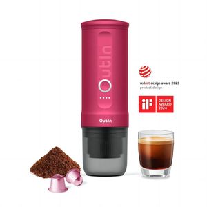 Outin Nano draagbare elektrische espressomachine - verwarmt water - capsules & gemalen koffie - 20 bar - draagbare koffiemachine - reis & camping koffiezetapparaat 12 volt