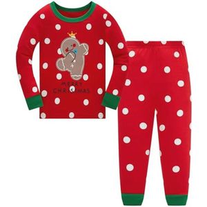 Kerstpyjama voor kinderen, uniseks, lange mouwen, 2-delige set, nachtkleding 1-12 jaar