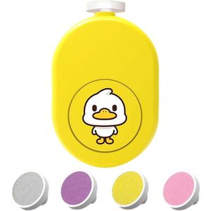Elektrische Nagelvijl - Eend - Geel - Baby Nagelverzorging - Ook Voor Volwassenen - Veilig en Zacht voor Baby's - Inclusief 6 Diverse Vijl koppen incl. Polijstkop - Waterbestendig - Manicureset Baby - Baby Cadeau