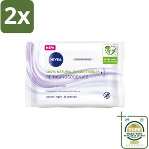 Nivea - Sensitive Reinigingsdoekjes - Voor Gevoelige Huid - 25 Doekjes - Voordeelverpakking - 2 stuks - Gevoelige huid reinigen - Make-up verwijderen