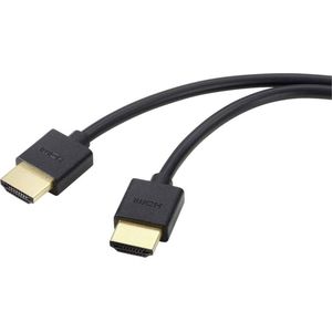 SpeaKa Professional HDMI Aansluitkabel HDMI-A stekker, HDMI-A stekker 1.00 m Zwart Ultra HD (8K), High Speed HDMI, Flex