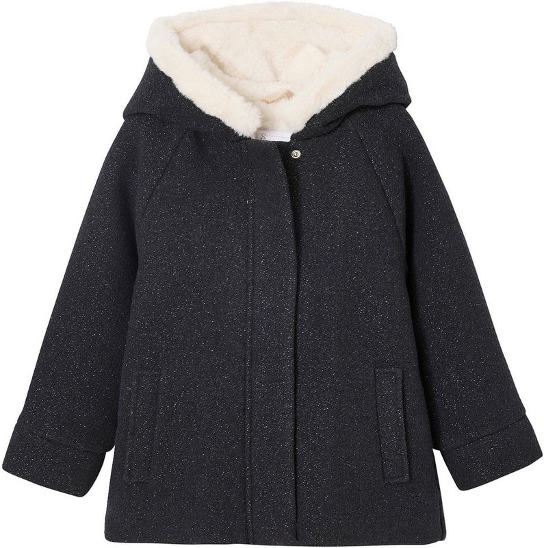 Vertbaudet - Mantel met Capuchon - Wollen Stof - Voor Meisjes
