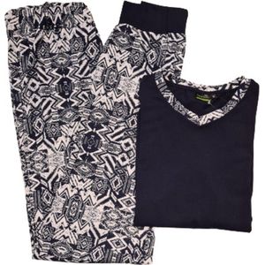 Sequoia - Dana pyjama grafisch blauw EXTRA LANG - maat S