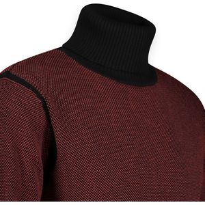 Twinlife Heren Rollneck Gebreid - Trui - Regular Fit - Herfst en Winter - Rood - S