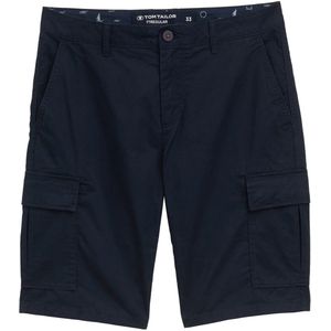 Tom Tailor - Korte Cargobroek - Effen - Katoen - Regular Fit