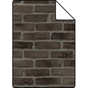 Proefstaal ESTAhome behang bakstenen donkerbruin - 26,5 x 21 cm - 139167-S