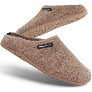 Komforty Pantoffels, uniseks, antislip pantoffels voor binnen en buiten, warme pantoffels, beige, 43 EU