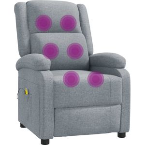 vidaXL - Massagestoel - stof - lichtgrijs