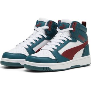 PUMA Puma Rebound V6 Mid Jr Unisex Sneakers - Cold Green-Alpine Snow-Intense Red - Maat 37.5