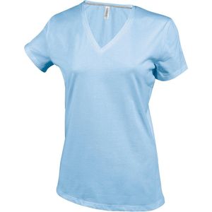 Kariban Dames/dames Feminine Fit Korte Mouwen V Hals T-Shirt (Hemelsblauw)