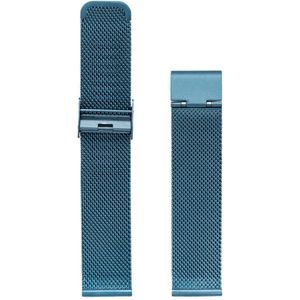 Milanese Mesh Fijn Geweven Horlogebandje Roestvrij Staal + opening tool - Lichtblauw 24mm