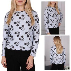 DISNEY Mickey Mouse Blauwe blouse met lange mouwen, dames