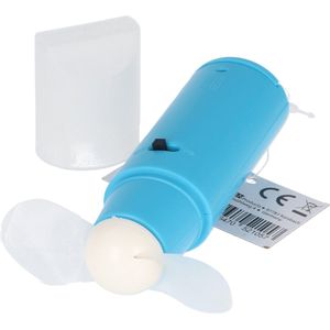 Miniventilator met deksel, handventilator, gesorteerd op kleur, inclusief 2x micro AAA-batterijen