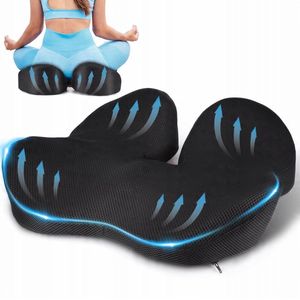 Memory Foam Zitkussen - Zwart - 46*40*12cm - Bloemblaadjesvorm - Met afneembare hoes - U-vormig ontwerp - Zacht en ademend - Verlicht vermoeidheid