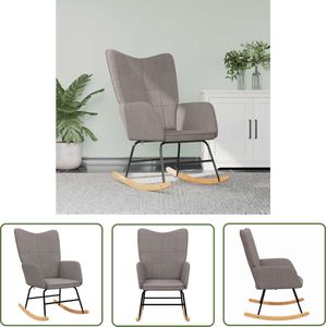 The Living Store Schommelstoel stof taupe - Schommelstoel - Lounge Chair - Relaxstoel - Tuinmeubel - Buitenmeubel