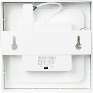 PRIOS - LED plafondlamp - 1licht - polycarbonaat, aluminium - H: 3.5 cm - wit - Inclusief lichtbron