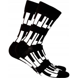 Wola Heren Sokken – Piano Print – Zwart/Wit – Maat 42-44 – ( 1 Paar )