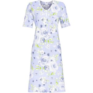 Azuurblauwe bloemen nachthemd Ringella - Blauw - Maat - 38