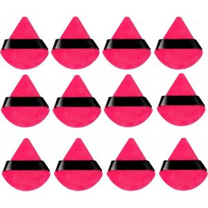 Powder Puff - 12 Stuks - Make-up Sponsje - Beauty Blender - Poederspons - Driehoek - Latex vrij - Foundation blender - Applicator Make-up - nat en droog - poederkwasten - pads voor losse poeder