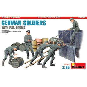 1:35 MiniArt 35366 German Soldiers with Fuel Drums - Special Edition Plastic Modelbouwpakket