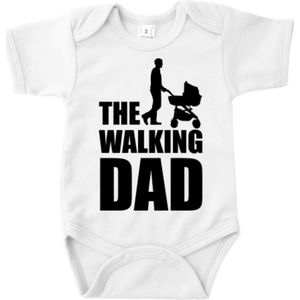 Vaderdag Cadeau - Romper The Walking Dad - Maat 56 - Kleur Wit - 100% Katoen