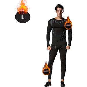 Nivard Thermokleding Heren - Thermobroek - Thermoset - Thermolegging - Winter - Thermoshirt - Zwart - L