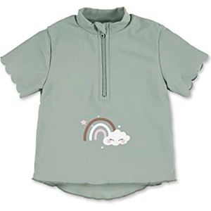 Korte Mouw Zwemshirt voor Meisjes met Regenboogprint