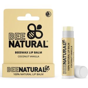 Bee Natural Coconut Vanilla Beeswax Lip Balm 4,2g - 100% Natuurlijke Kokosnoot-Vanille Lippenbalsem - Lipbalsem Kokos Vanille