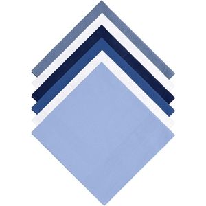 6 stuks heren zakdoeken van zacht en herbruikbaar katoen in blauw - 40 x 40 cm