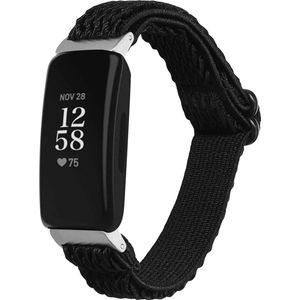 kwmobile nylon bandje voor smartwatch - geschikt voor Fitbit Inspire 2 / Inspire HR - 12 -20 cm - Polsbandje in zwart