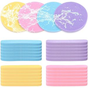 48 stuks gezichtssponzen, PVA gecomprimeerde reinigingsspons, ultrazacht, hoge elasticiteit, antibacterieel, voor dagelijks gebruik en reizen