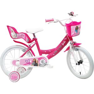 16 inch Barbie fiets met luchtbanden, poppenzitje en mandje