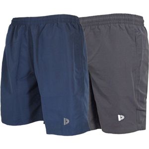 2-Pack Donnay - Micro Fibre Short (Ian) - Sportbroek - Heren - Navy/Charcoal (1397) - maat S