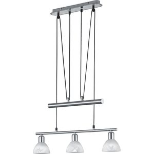 LED Hanglamp - Hangverlichting - Torna Levino - E14 Fitting - Warm Wit 3000K - 3-lichts - Rechthoek - Mat Nikkel - Aluminium