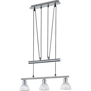 LED Hanglamp - Hangverlichting - Torna Levino - E14 Fitting - Warm Wit 3000K - 3-lichts - Rechthoek - Mat Nikkel - Aluminium