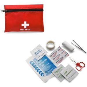 EHBO Kit - Mini First Aid Kit Rood - Verbandtrommel - EHBO Set - First Aid Kit - Pleisters - Verband - Schaar - Desinfectie Doekje - Noodpakket