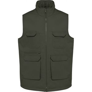 Bodywarmer Unisex S WK. Designed To Work Mouwloos Dark Khaki 65% Polyester, 35% Katoen