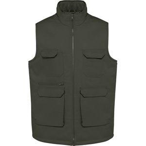 WK. Designed To Work Gewatteerd unisex gilet in polykatoen met veel zakken WK607 - Dark Khaki - S