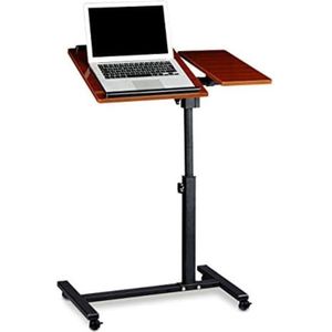 Laptoptafel Op Wielen - Bijzettafel Op Wielen - Laptoptafel Op Wielen Verstelbaar - Bedtafeltje Met Wielen - Bedleestafel - Rood