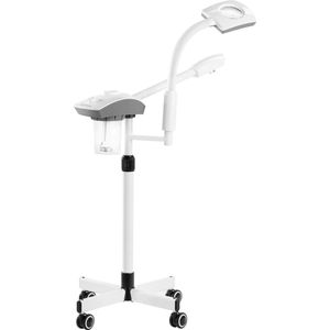 Vapozon Gezichtstomer op statief- wit- met loeplamp- Gezichtsauna - verrijdbaar