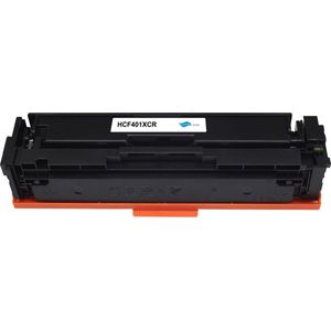 HP CF401X HP 201X – Toner – Cyaan – 2.300 pagina's – Compatible LaserJet Pro M252dw M252n M274n M277c6 M277dw M277n Cartridge Patroon Vervangend CF401X Printer Tonercartridge Alternatief Blauw Cyan Hoge Capaciteit XL