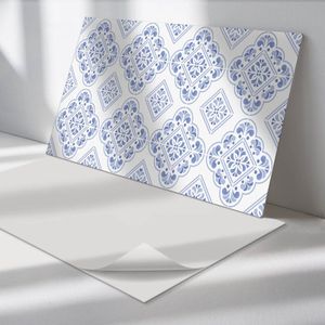 Wallfluent Vinyl Wandpaneel - Elegant decoratief patroon Vinyl Wandbekleding - 120 cm x 60 cm - Blauw PVC wandpaneel - 1 stuk - Rechthoekig Wandbekleding Vinyl - Patroon Wandpaneel - Zelfklevend Muurpaneel - Wandpaneel Keuken en Badkamer