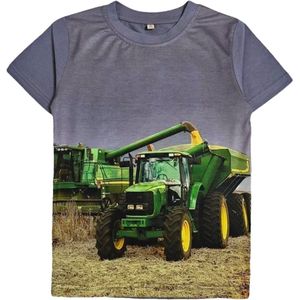 T-shirt John Deere trekker tractor Maat 92 kleur grijs zeer mooi!