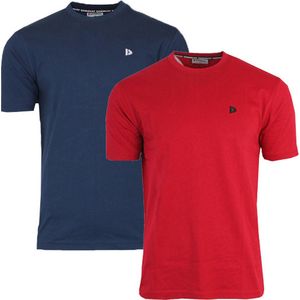 2-Pack Donnay - T-shirt (Vince) - Sportshirt - Heren - Navy/Berry-red (294) - maat XL