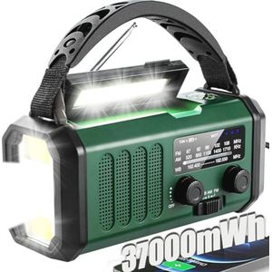 Draagbare Zonne-energie Handcrank Noodradio met Zaklamp en Oplader